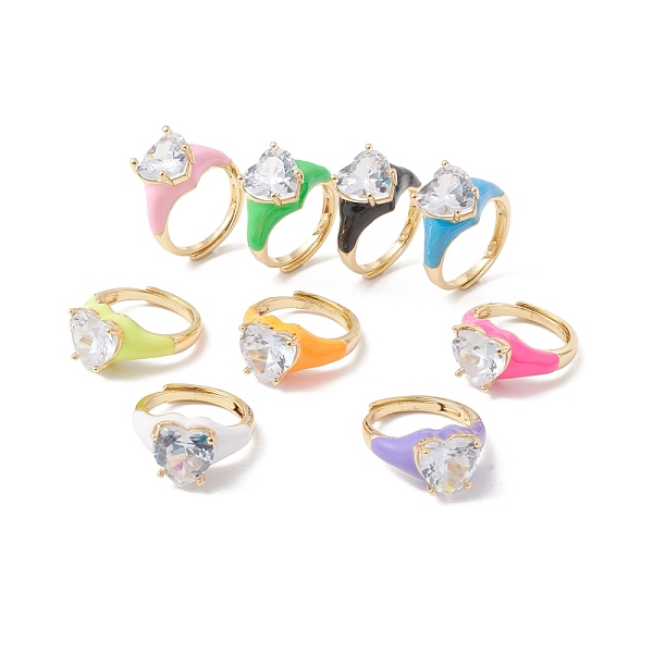 PandaHall Clear Cubic Zirconia Heart Adjustable Ring with Enamel, Real 18K Gold Plated Brass Jewelry for Women, Lead Free & Cadmium Free..., Multicolor
PandaHall Clear Cubic Zirconia Heart Adjustable Ring with Enamel, Real 18K Gold Plated Brass Jewelry for Women, Lead Free & Cadmium Free..., Multicolor