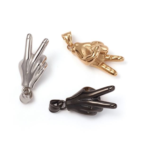 PandaHall 304 Stainless Steel Gesture ASL Pendants, Peace Hand Charms, Gesture for Victory, Mixed Color, 37x18x16mm, Hole: 8x5mm 304...
PandaHall 304 Stainless Steel Gesture ASL Pendants, Peace Hand Charms, Gesture for Victory, Mixed Color, 37x18x16mm, Hole: 8x5mm 304...