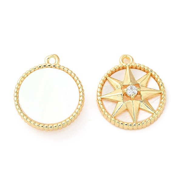 PandaHall Brass Micro Pave Cubic Zirconia Charms, with Natural Shell, Flat Round with Star, Real 18K Gold Plated, 14x12x4mm, Hole: 1mm..., Clear
PandaHall Brass Micro Pave Cubic Zirconia Charms, with Natural Shell, Flat Round with Star, Real 18K Gold Plated, 14x12x4mm, Hole: 1mm..., Clear