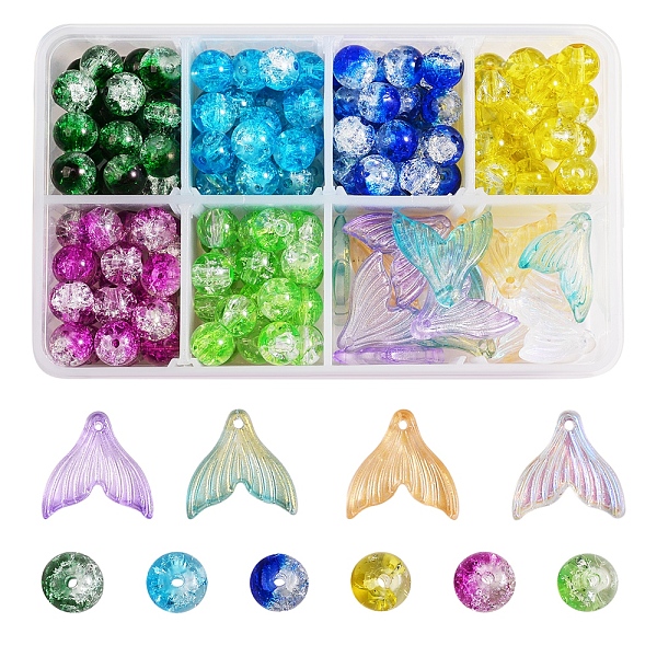 PandaHall Baking Painted Crackle Glass Bead and Transparent Spray Painted Glass Pendants, Mixed Color, 196pcs/box Glass Round Multicolor
PandaHall Baking Painted Crackle Glass Bead and Transparent Spray Painted Glass Pendants, Mixed Color, 196pcs/box Glass Round Multicolor
