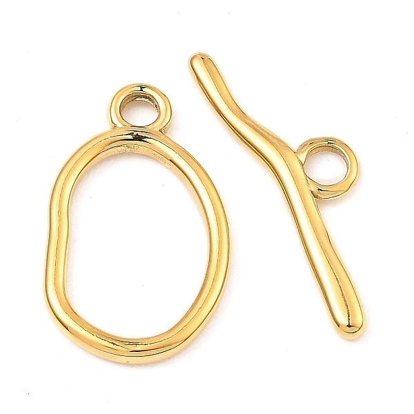 PandaHall 304 Stainless Steel Toggle Clasps, Oval, Real 18K Gold Plated, Oval: 25x15x2.5mm, Hole: 3mm, Bar: 9x28.5x2.5mm, Hole: 3.3mm 304...
PandaHall 304 Stainless Steel Toggle Clasps, Oval, Real 18K Gold Plated, Oval: 25x15x2.5mm, Hole: 3mm, Bar: 9x28.5x2.5mm, Hole: 3.3mm 304...