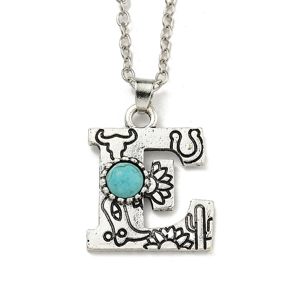 PandaHall Letter A~Z Antique Silver Plated Alloy with Synthetic Turquoise Pendant Necklaces, with Iron Cable Chains, Letter E, 18.70 inch...
PandaHall Letter A~Z Antique Silver Plated Alloy with Synthetic Turquoise Pendant Necklaces, with Iron Cable Chains, Letter E, 18.70 inch...