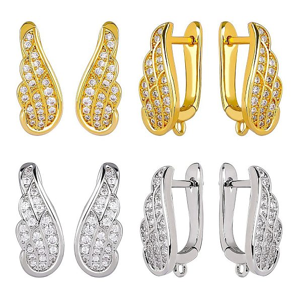 PandaHall 4 Pairs 2 Colors Rack Plating Brass Micro Pave Cubic Zirconia Hoop Earring Findings, Latch Back Closure, with Vertical Loops..., Clear
PandaHall 4 Pairs 2 Colors Rack Plating Brass Micro Pave Cubic Zirconia Hoop Earring Findings, Latch Back Closure, with Vertical Loops..., Clear