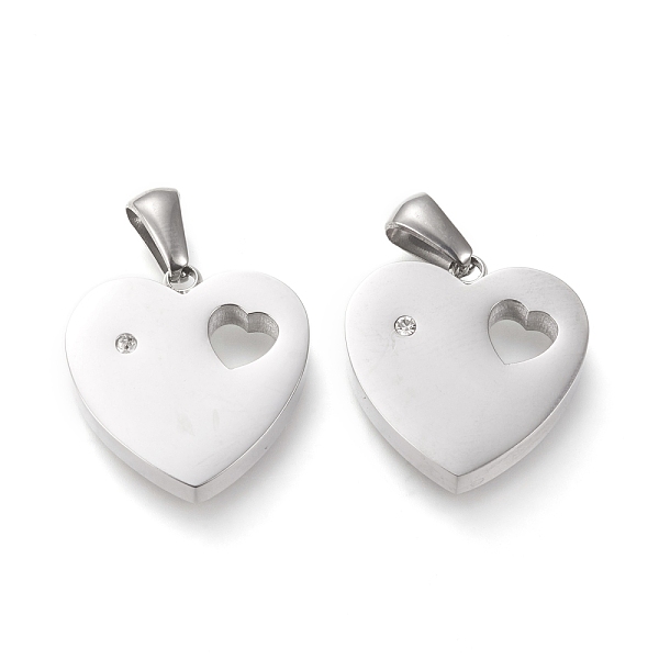 PandaHall Valentine's Day 304 Stainless Steel Pendants, Cut-Out, with Rhinestone, Manual Polishing, Heart with Hollow Heart, Stainless Steel..., Clear
PandaHall Valentine's Day 304 Stainless Steel Pendants, Cut-Out, with Rhinestone, Manual Polishing, Heart with Hollow Heart, Stainless Steel..., Clear