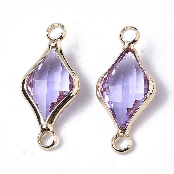 PandaHall Glass Links, with Real 18K Gold Plated Brass Findings, Nickel Free, Faceted, Rhombus, Medium Purple, 22x10x5mm, Hole: 1.8mm...
PandaHall Glass Links, with Real 18K Gold Plated Brass Findings, Nickel Free, Faceted, Rhombus, Medium Purple, 22x10x5mm, Hole: 1.8mm...