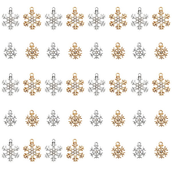 PandaHall CHGCRAFT 40Pcs 4 Style Alloy Pendants, with Crystal Rhinestone, Snowflake, Platinum & Light Gold, 16~22x13~17x3mm, Hole: 1.8~2mm..., Clear
PandaHall CHGCRAFT 40Pcs 4 Style Alloy Pendants, with Crystal Rhinestone, Snowflake, Platinum & Light Gold, 16~22x13~17x3mm, Hole: 1.8~2mm..., Clear