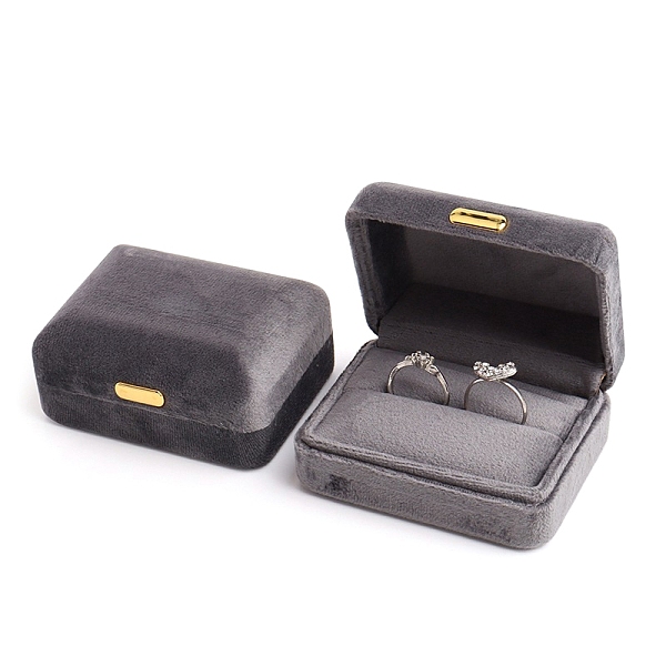 PandaHall Rectangle Velvet Double Ring Storage Box, Jewelry Gift Case with Iron Clip, for Rings, Dark Gray, 7.7x5.9x3.6cm Velvet Rectangle
PandaHall Rectangle Velvet Double Ring Storage Box, Jewelry Gift Case with Iron Clip, for Rings, Dark Gray, 7.7x5.9x3.6cm Velvet Rectangle