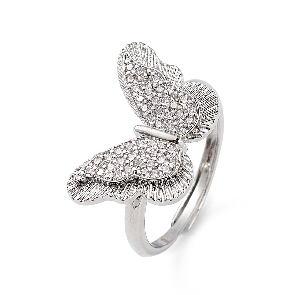 PandaHall Clear Cubic Zirconia Butterfly Adjustable Ring, Brass Jewelry for Women, Lead Free & Cadmium Free, Platinum, Inner Diameter: 18mm...
PandaHall Clear Cubic Zirconia Butterfly Adjustable Ring, Brass Jewelry for Women, Lead Free & Cadmium Free, Platinum, Inner Diameter: 18mm...