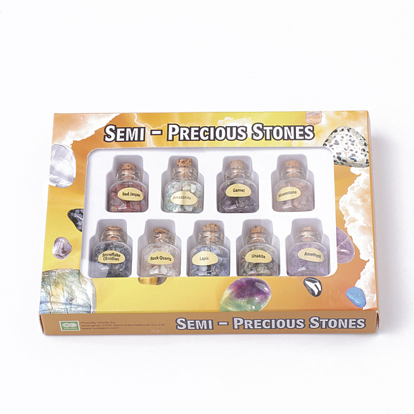 PandaHall Glass Wishing Bottle Pendants, with Natural & Synthetic Mixed Stone Chip Beads, with Jewelry Box, 35x22mm, 9bottle/box Mixed...
PandaHall Glass Wishing Bottle Pendants, with Natural & Synthetic Mixed Stone Chip Beads, with Jewelry Box, 35x22mm, 9bottle/box Mixed...