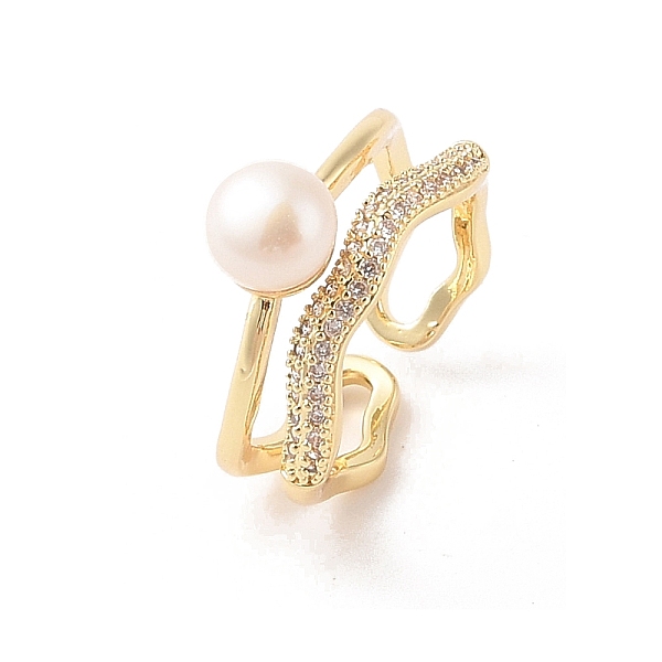 PandaHall Round Natural Freshwater Pearl Finger Ring for Women, Brass Micro Pave Cubic Zirconia Open Cuff Ring, Real 14K Gold Plated, 10mm...
PandaHall Round Natural Freshwater Pearl Finger Ring for Women, Brass Micro Pave Cubic Zirconia Open Cuff Ring, Real 14K Gold Plated, 10mm...