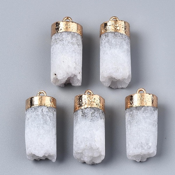 PandaHall Natural Druzy Agate Pendants, with Golden Iron Loop, Column, 28~40x11~13mm, Hole: 1.8mm Natural Agate Column
PandaHall Natural Druzy Agate Pendants, with Golden Iron Loop, Column, 28~40x11~13mm, Hole: 1.8mm Natural Agate Column