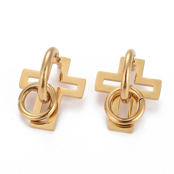 PandaHall 304 Stainless Steel Half Hoop Earrings, Stud Earrings, with Ear Nut, Cross & Ring, Golden, 24x19x24mm, Pin: 1mm 304 Stainless...
PandaHall 304 Stainless Steel Half Hoop Earrings, Stud Earrings, with Ear Nut, Cross & Ring, Golden, 24x19x24mm, Pin: 1mm 304 Stainless...