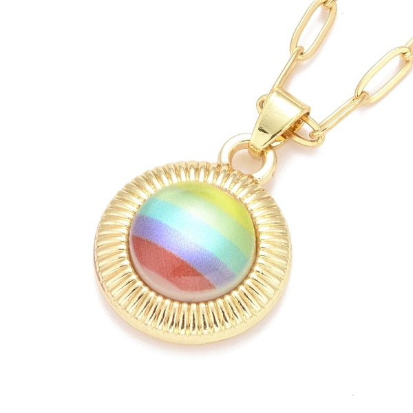 PandaHall Rainbow Color Pride Necklace, Glass Half Round Pendant Necklace with Alloy Paperclip Chain for Women, Golden, 18.5 inch (47cm)...
PandaHall Rainbow Color Pride Necklace, Glass Half Round Pendant Necklace with Alloy Paperclip Chain for Women, Golden, 18.5 inch (47cm)...