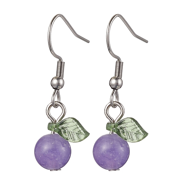 PandaHall Acrylic Dangle Earrings, with 304 Stainless Steel Earring Hooks, Round with Leaf, Blue Violet, 32.5x12.5mm Acrylic Round
PandaHall Acrylic Dangle Earrings, with 304 Stainless Steel Earring Hooks, Round with Leaf, Blue Violet, 32.5x12.5mm Acrylic Round