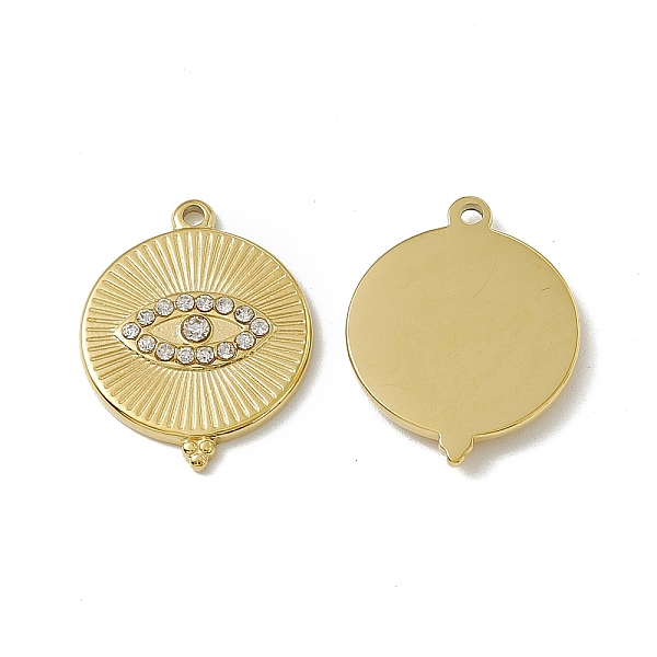 PandaHall Vacuum Plating 201 Stainless Steel Pendants, with Rhinestone, Real 18K Gold Plated, Flat Round with Eye Charm, Crystal, 19x15x2mm..., Clear
PandaHall Vacuum Plating 201 Stainless Steel Pendants, with Rhinestone, Real 18K Gold Plated, Flat Round with Eye Charm, Crystal, 19x15x2mm..., Clear