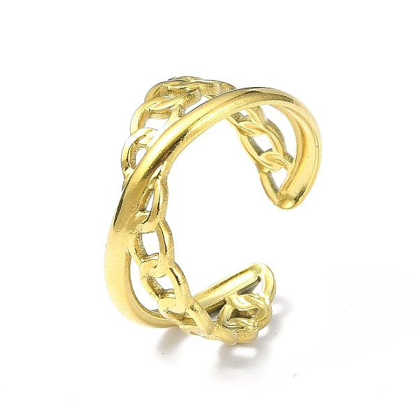 PandaHall Ion Plating(IP) 304 Stainless Steel Open Cuff Ring, Criss Cross Finger Rings, Real 18K Gold Plated, Inner Diameter: 18mm 304...
PandaHall Ion Plating(IP) 304 Stainless Steel Open Cuff Ring, Criss Cross Finger Rings, Real 18K Gold Plated, Inner Diameter: 18mm 304...