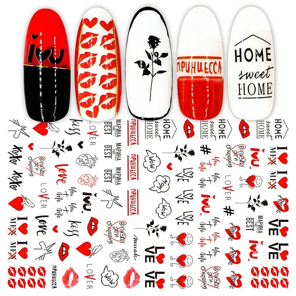 PandaHall Valentine's Day Nail Art Stickers, Self-adhesive, For Nail Tips Decorations, Heart & Lip & Word, Colorful, 123x80mm Paper Mixed...
PandaHall Valentine's Day Nail Art Stickers, Self-adhesive, For Nail Tips Decorations, Heart & Lip & Word, Colorful, 123x80mm Paper Mixed...