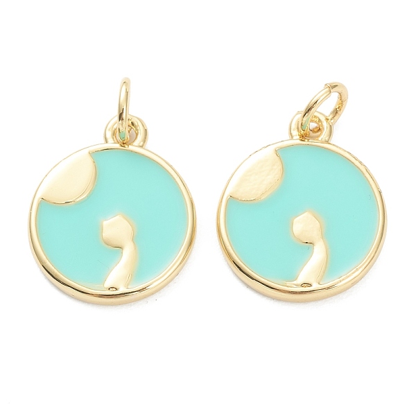PandaHall Brass Enamel Pendants, Long-Lasting Plated, Real 18K Gold Plated, Flat Round with Moon and Cat, Pale Green, 15.5x13x2mm, Hole: 3mm...
PandaHall Brass Enamel Pendants, Long-Lasting Plated, Real 18K Gold Plated, Flat Round with Moon and Cat, Pale Green, 15.5x13x2mm, Hole: 3mm...