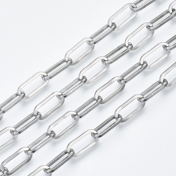 PandaHall 304 Stainless Steel Paperclip Chains, Drawn Elongated Cable Chains, with Spool, Unwelded, Flat Oval, Stainless Steel Color...
PandaHall 304 Stainless Steel Paperclip Chains, Drawn Elongated Cable Chains, with Spool, Unwelded, Flat Oval, Stainless Steel Color...