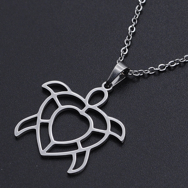 PandaHall 201 Stainless Steel Pendants Necklaces, with Cable Chains and Lobster Claw Clasps, Turtle, Stainless Steel Color, 17.71 inch(45cm)...
PandaHall 201 Stainless Steel Pendants Necklaces, with Cable Chains and Lobster Claw Clasps, Turtle, Stainless Steel Color, 17.71 inch(45cm)...