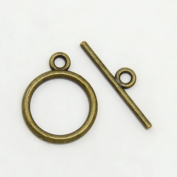 PandaHall Tibetan Style Toggle Clasps, Lead Free & Cadmium Free & Nickel Free, Rondelle, Antique Bronze, Size: Ring: about 15mm in diameter...
PandaHall Tibetan Style Toggle Clasps, Lead Free & Cadmium Free & Nickel Free, Rondelle, Antique Bronze, Size: Ring: about 15mm in diameter...