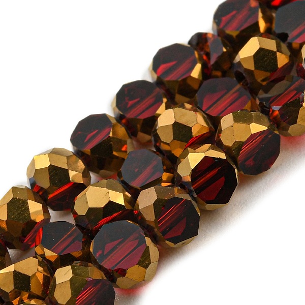 PandaHall Electroplate Transparent Glass Beads Strands, with Golden Plated Edge, Faceted Flat Round, Dark Red, 4x2.5mm, Hole: 1mm, about...
PandaHall Electroplate Transparent Glass Beads Strands, with Golden Plated Edge, Faceted Flat Round, Dark Red, 4x2.5mm, Hole: 1mm, about...