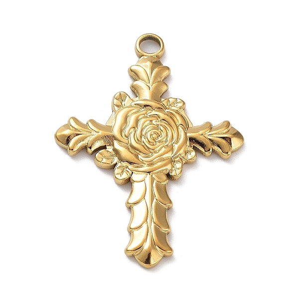 PandaHall Ion Plating(IP) 304 Stainless Steel Pendants, Cross with Rose Charm, Real 18K Gold Plated, 35x25x2mm, Hole: 2.8mm 304 Stainless...
PandaHall Ion Plating(IP) 304 Stainless Steel Pendants, Cross with Rose Charm, Real 18K Gold Plated, 35x25x2mm, Hole: 2.8mm 304 Stainless...