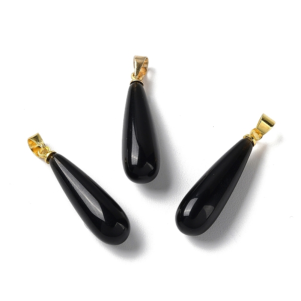 PandaHall Natural Obsidian Teardrop Pendants, with Ion Plating(IP) Golden Plated Brass Findings, 26.5x7.5mm, Hole: 4.3x3.5mm Obsidian...
PandaHall Natural Obsidian Teardrop Pendants, with Ion Plating(IP) Golden Plated Brass Findings, 26.5x7.5mm, Hole: 4.3x3.5mm Obsidian...