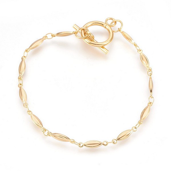 PandaHall Ion Plating(IP) 304 Stainless Steel Link Chain Bracelets, with Toggle Clasps, Horse Eye, Golden, 202x3mm 304 Stainless Steel
PandaHall Ion Plating(IP) 304 Stainless Steel Link Chain Bracelets, with Toggle Clasps, Horse Eye, Golden, 202x3mm 304 Stainless Steel