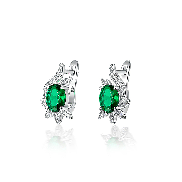 PandaHall Elegant Silver Oval Earrings with Green Zirconia, Perfect Mother's Day Gift Sterling Silver
PandaHall Elegant Silver Oval Earrings with Green Zirconia, Perfect Mother's Day Gift Sterling Silver