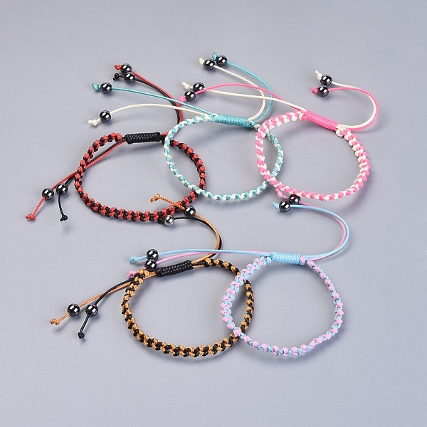 PandaHall Waxed Polyester Cord Braided Bead Bracelets, with Non-Magnetic Synthetic Hematite Beads, Mixed Color, 2-1/8 inch~2-1/4 inch..., Multicolor
PandaHall Waxed Polyester Cord Braided Bead Bracelets, with Non-Magnetic Synthetic Hematite Beads, Mixed Color, 2-1/8 inch~2-1/4 inch..., Multicolor
