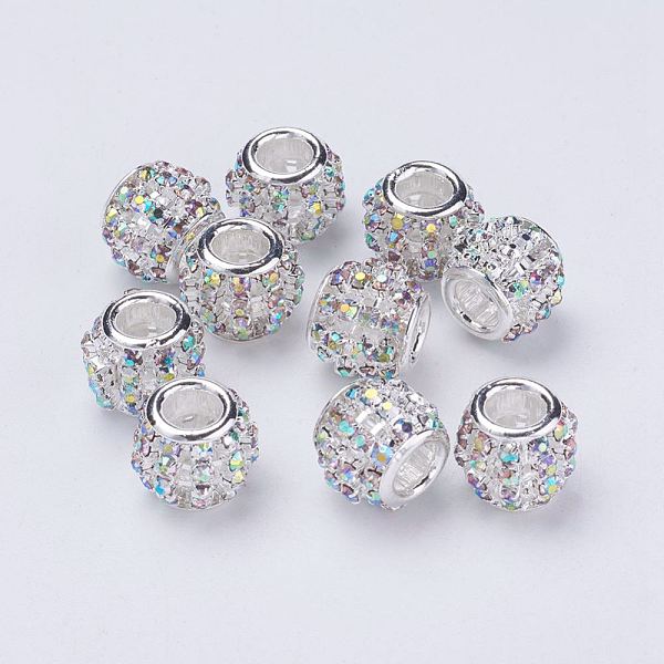 PandaHall Silver Color Plated Alloy Grade A Rhinestone European Beads, Large Hole Beads, Rondelle, Crystal AB, 11.5~12x10mm, Hole: 4mm..., Clear
PandaHall Silver Color Plated Alloy Grade A Rhinestone European Beads, Large Hole Beads, Rondelle, Crystal AB, 11.5~12x10mm, Hole: 4mm..., Clear