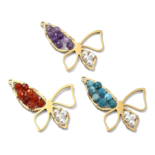 PandaHall 3Pcs 3 Styles Faceted Natural Agate & Amethyst & Apatite Pendants, 304 Stainless Steel Butterfly Charms with Shell Pearl Beads...
PandaHall 3Pcs 3 Styles Faceted Natural Agate & Amethyst & Apatite Pendants, 304 Stainless Steel Butterfly Charms with Shell Pearl Beads...