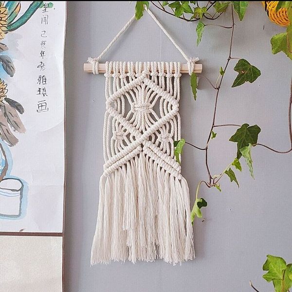 PandaHall Cotton Cord Macrame Woven Wall Hanging, with Plastic Non-Trace Wall Hooks, for Nursery and Home Decoration, Floral White...
PandaHall Cotton Cord Macrame Woven Wall Hanging, with Plastic Non-Trace Wall Hooks, for Nursery and Home Decoration, Floral White...
