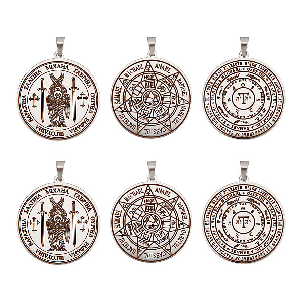 PandaHall Unicraftale 6Pcs 3 Style 304 Stainless Steel Pendants, Flat Round with The Seven Archangels Charm, Stainless Steel Color...
PandaHall Unicraftale 6Pcs 3 Style 304 Stainless Steel Pendants, Flat Round with The Seven Archangels Charm, Stainless Steel Color...