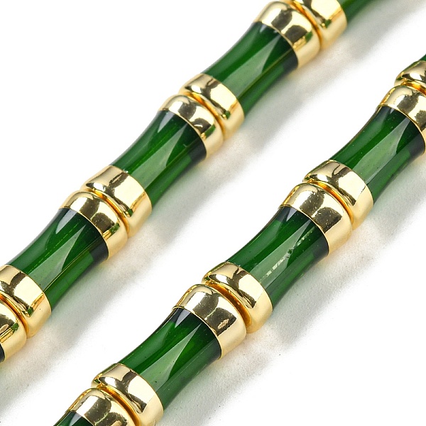 PandaHall Glass Beads, with Golden Tone Brass Ends, Bamboo Stick, Dark Green, 12.7x6mm, Hole: 1.1mm, about 30pcs/strand, 14.96 inch(38cm)...
PandaHall Glass Beads, with Golden Tone Brass Ends, Bamboo Stick, Dark Green, 12.7x6mm, Hole: 1.1mm, about 30pcs/strand, 14.96 inch(38cm)...
