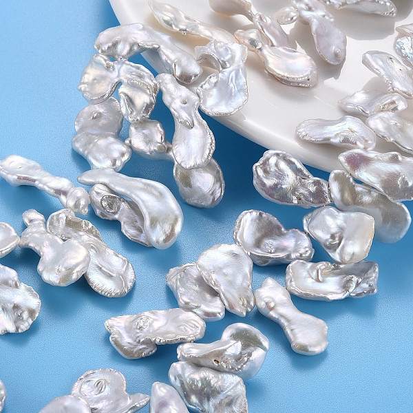 PandaHall Natural Keshi Pearl Beads Strands, Cultured Freshwater Pearl, Nuggets, Seashell Color, 17~40x10~24x3~11mm, Hole: 0.6mm, about...
PandaHall Natural Keshi Pearl Beads Strands, Cultured Freshwater Pearl, Nuggets, Seashell Color, 17~40x10~24x3~11mm, Hole: 0.6mm, about...