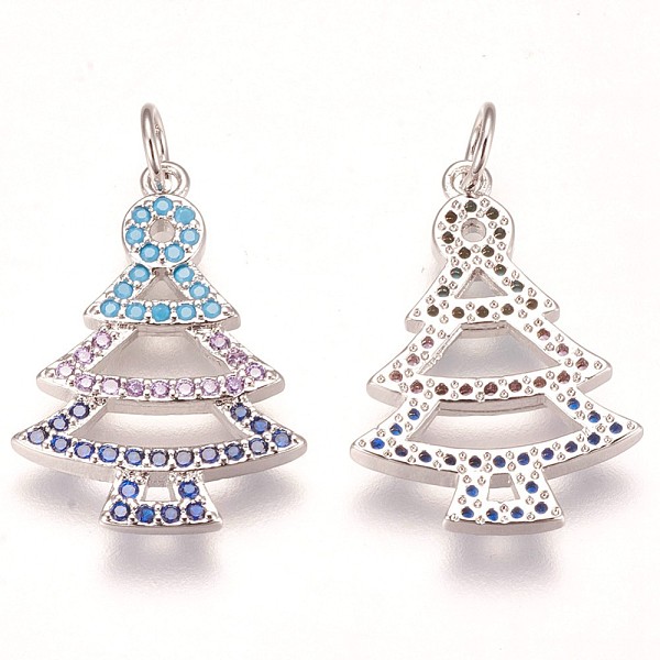 PandaHall Brass Micro Pave Cubic Zirconia Pendants, Christmas Tree, Colorful, Platinum, 22x15x2mm, Hole: 3mm Brass+Cubic Zirconia Tree
PandaHall Brass Micro Pave Cubic Zirconia Pendants, Christmas Tree, Colorful, Platinum, 22x15x2mm, Hole: 3mm Brass+Cubic Zirconia Tree
