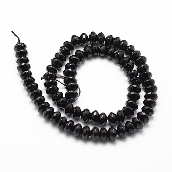 PandaHall Natural Black Onyx Beads Strands, Grade A, Dyed & Heated, Faceted, Rondelle, 8x5mm, Hole: 1mm, about 75pcs/strand, 15.16...
PandaHall Natural Black Onyx Beads Strands, Grade A, Dyed & Heated, Faceted, Rondelle, 8x5mm, Hole: 1mm, about 75pcs/strand, 15.16...