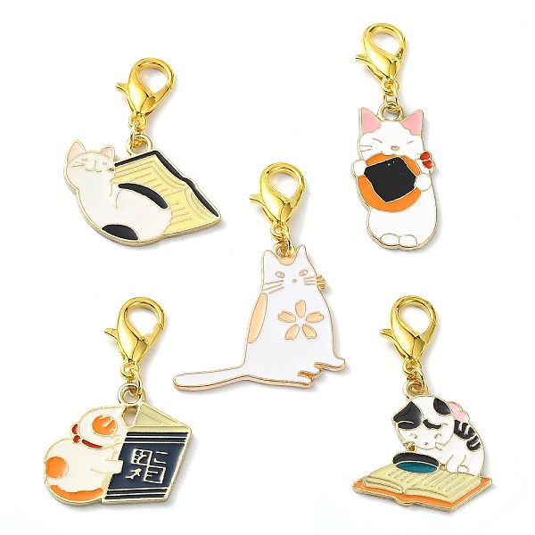PandaHall Cat Shapes Alloy Enamel Pendants Decorations, with Zinc Alloy Lobster Claw Clasps, Mixed Color, 37~46mm Alloy+Enamel Cat Shape..., Multicolor
PandaHall Cat Shapes Alloy Enamel Pendants Decorations, with Zinc Alloy Lobster Claw Clasps, Mixed Color, 37~46mm Alloy+Enamel Cat Shape..., Multicolor