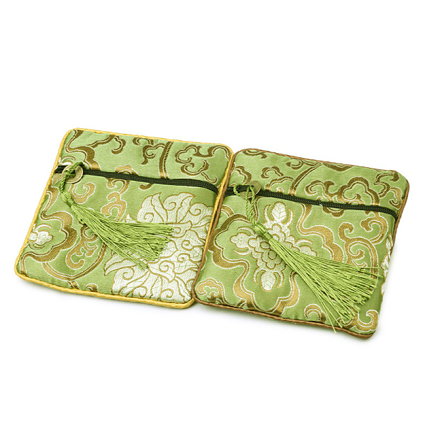 PandaHall Chinese Style Square Cloth Zipper Pouches, with Random Color Tassels and Auspicious Clouds Pattern, Light Green, 12~13x12~13cm...
PandaHall Chinese Style Square Cloth Zipper Pouches, with Random Color Tassels and Auspicious Clouds Pattern, Light Green, 12~13x12~13cm...