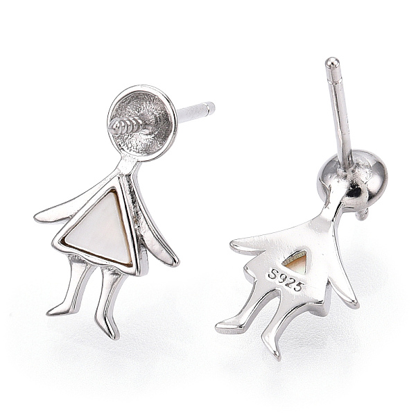 PandaHall Rhodium Plated 925 Sterling Silver Stud Earring Findings, with Natural Freshwater Shell and Peg Bails, for Half Drilled Beads...
PandaHall Rhodium Plated 925 Sterling Silver Stud Earring Findings, with Natural Freshwater Shell and Peg Bails, for Half Drilled Beads...