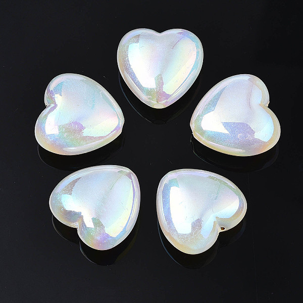 PandaHall Rainbow Iridescent Plating Acrylic Beads, Glitter Beads, Heart, White, 17x17.5x8.5mm, Hole: 1.8mm Acrylic Heart White
PandaHall Rainbow Iridescent Plating Acrylic Beads, Glitter Beads, Heart, White, 17x17.5x8.5mm, Hole: 1.8mm Acrylic Heart White