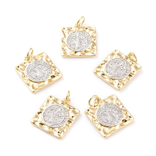 PandaHall Brass Pendants, with Jump Rings, Long-Lasting Plated, Square with Saint Benedict Medal, Real 18K Gold Plated & Platinum...
PandaHall Brass Pendants, with Jump Rings, Long-Lasting Plated, Square with Saint Benedict Medal, Real 18K Gold Plated & Platinum...