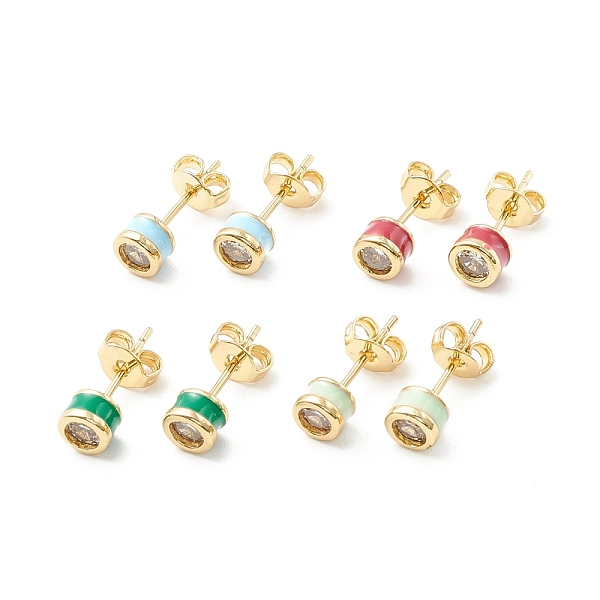 PandaHall Column Cubic Zirconia Stud Earrings with Enamel, Real 18K Gold Plated Brass Earrings for Women, Cadmium Free & Nickel Free & Lead..., Multicolor
PandaHall Column Cubic Zirconia Stud Earrings with Enamel, Real 18K Gold Plated Brass Earrings for Women, Cadmium Free & Nickel Free & Lead..., Multicolor