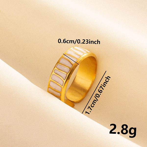 PandaHall Stylish 304 Stainless Steel Enamel Cuff Ring, Wide Band Open Ring for Women, Golden 304 Stainless Steel
PandaHall Stylish 304 Stainless Steel Enamel Cuff Ring, Wide Band Open Ring for Women, Golden 304 Stainless Steel