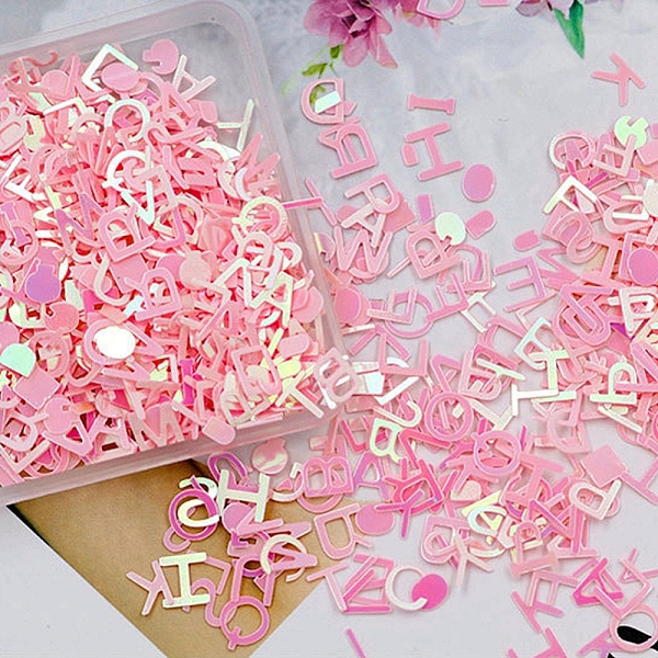PandaHall PVC Plastic Sequins, Nail Art Glitter, DIY Sparkly Paillette Tips Nail, Mixed Letter, Pink, 6x6~7x0.2mm, 400pcs/bag Plastic Letter...
PandaHall PVC Plastic Sequins, Nail Art Glitter, DIY Sparkly Paillette Tips Nail, Mixed Letter, Pink, 6x6~7x0.2mm, 400pcs/bag Plastic Letter...