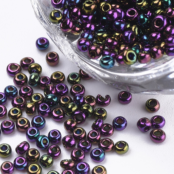 PandaHall Plated Glass Seed Beads, Round, Colorful, 1.5~2x1mm, Hole: 0.6mm, about 120000pcs/bag, about 450g/bag Glass
PandaHall Plated Glass Seed Beads, Round, Colorful, 1.5~2x1mm, Hole: 0.6mm, about 120000pcs/bag, about 450g/bag Glass
