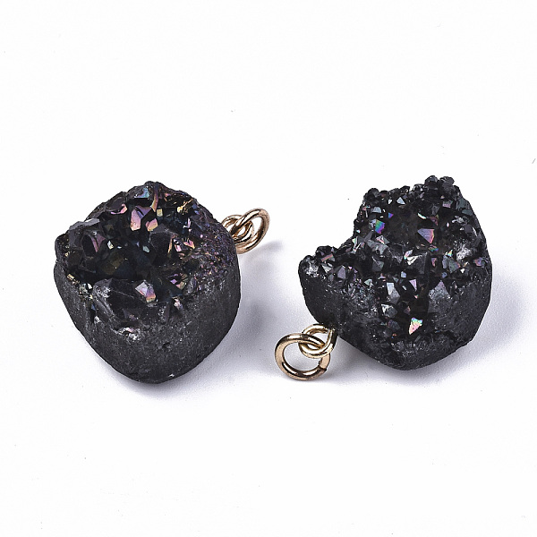 PandaHall Electroplate Natural Druzy Agate Pendants, with Golden Jump Ring, Dyed, Teardrop, Black, 22x16x15mm, Jump Ring: 6x1mm, Inner...
PandaHall Electroplate Natural Druzy Agate Pendants, with Golden Jump Ring, Dyed, Teardrop, Black, 22x16x15mm, Jump Ring: 6x1mm, Inner...