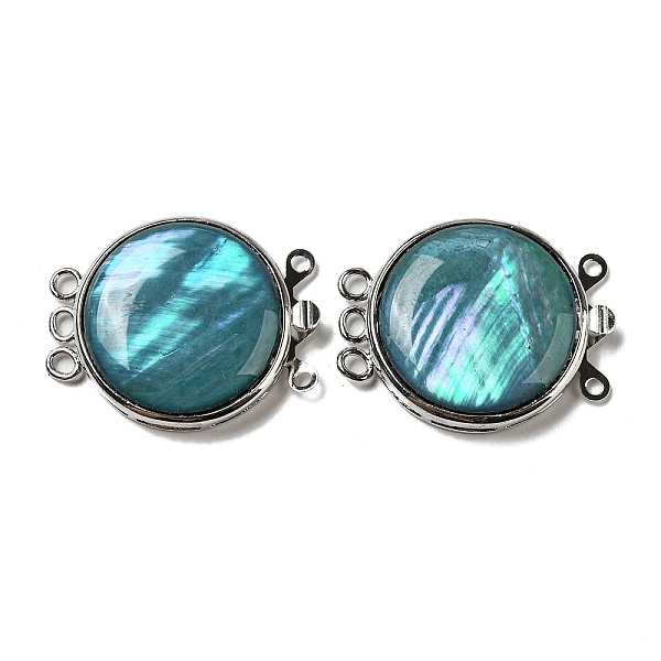 PandaHall Shell Dyeing Box Clasp, with Alloy Loops, Flat Round, Teal, 29.5x23.5x6~6.5mm, Hole: 2mm Shell Flat Round Cyan
PandaHall Shell Dyeing Box Clasp, with Alloy Loops, Flat Round, Teal, 29.5x23.5x6~6.5mm, Hole: 2mm Shell Flat Round Cyan